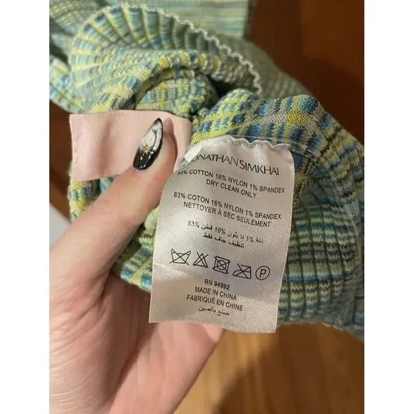 SIMKHAI Nila Cotton Knit Ribbed One Shoulder Bodycon Mini Dress Medium - Picture 8 of 8